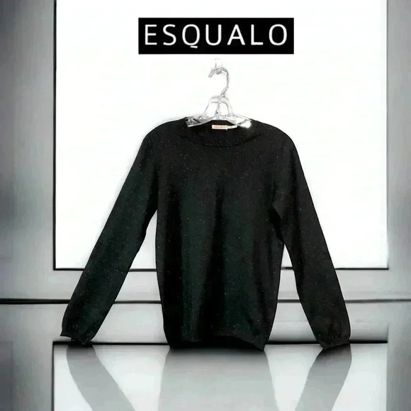 NWOT Esqualo, Sparkling Long-Sleeve Pullover, Medium, Black - Picture 1 of 9